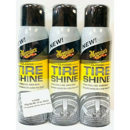Meguiar's Classic Tire Shine 3 Pack Tire & Wheel Care Set 3 Cans (The Best Tire Shine)