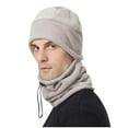 thumbnail image 2 of Zylanna 2 Pcs Beanie Hat Scarf Set, Thick Fleece Windproof Adjustable Neck Gaiter Winter for Men & Women Gray, 2 of 3
