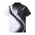 thumbnail image 4 of Patriotic Polo Shirts Men Usa Flag Print V Neck Lapel Collar Short Sleeve Tops Fourth Of July Patriotic Star Regular Fit Daily Wear Tshirts, L, #01 Gray, 4 of 5