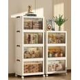 thumbnail image 2 of INO Design 22'' Inch Multi-Layer Folding Storage Cabinet With Pulley Storage Box - Transparent, Dustproof, And Versatile (3 Layers), 2 of 9