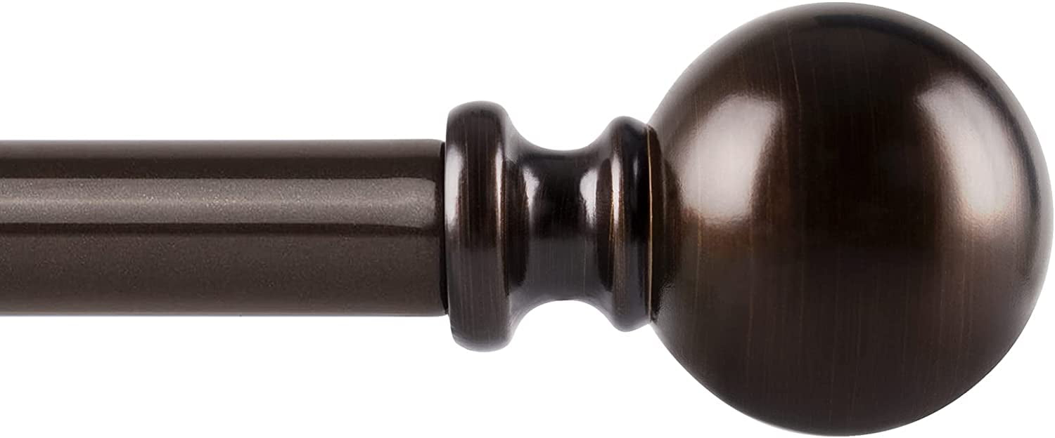 Black KAMANINA 6/8 Inch Curtain Rods 48 to 86 Inches Twisted Cage Finial 