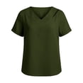 thumbnail image 4 of BUIGTTKLOP Womens Tops Short Sleeve Shirts Casual V Neck T Shirts Lightwieght Loose Fitted Tees, 4 of 6