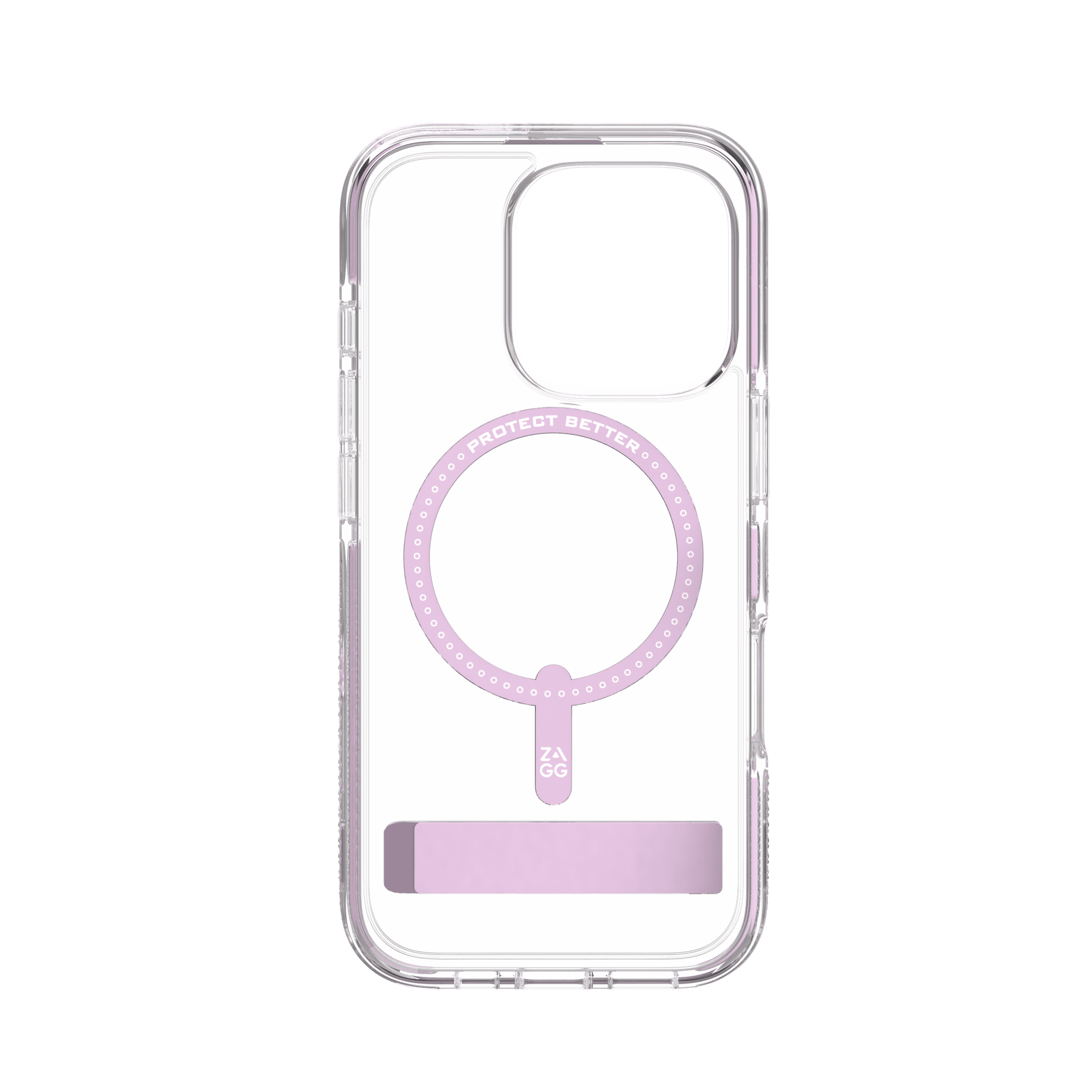 Zagg Piccadilly Snap Case with MagSafe + Kickstand for iPhone 16 Pro Max, Clear Light Pink