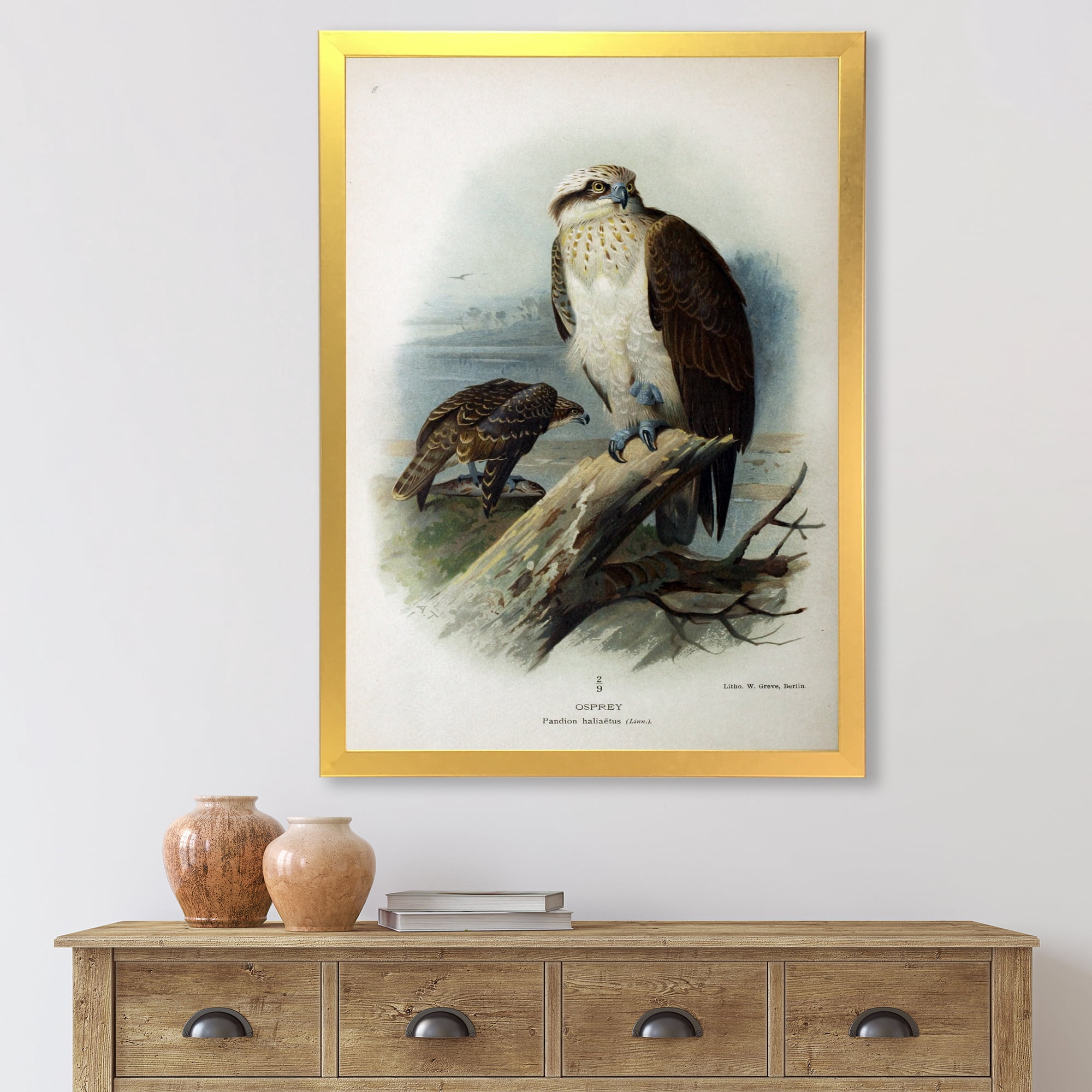Designart 'Ancient Bird Life VI' Traditional Framed Art Print