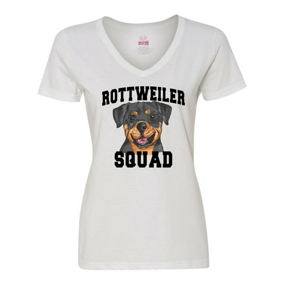 Inktastic Dog Rottweiler Squad Women's V-Neck T-Shirt