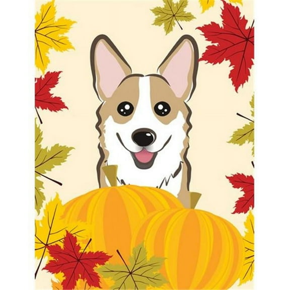 Sable Corgi Thanksgiving Flag Garden
