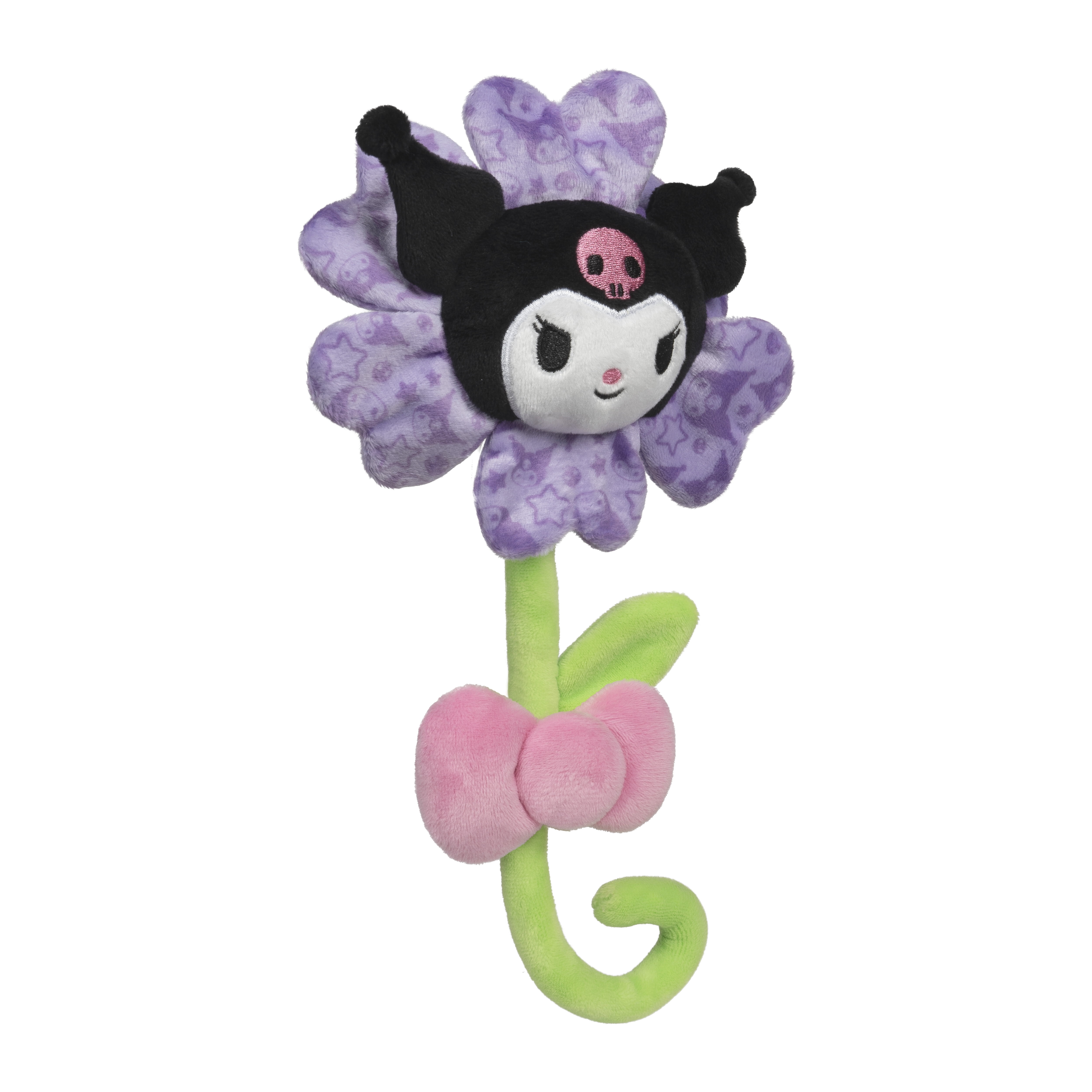 Hello Kitty and Friends 14-inch Kuromi Purple Plush Valentine Flower with a Bendable Stem