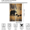 thumbnail image 2 of Funny Bear Blackout Curtains Vintage Rustic Forest Trees Wild Animal Black Brown Art Printed Bedroom Living Room Rod Pocket Decoration Window Drapes 2 Panels W21xL63in, 2 of 6