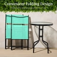 thumbnail image 5 of Best Choice Products 3-Piece Patio Bistro Dining Furniture Set w/ Glass Tabletop, Folding Chairs - Mint, 5 of 10