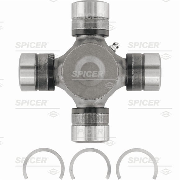 Dana Spicer Universal Joint SPL70-4X SPL70WJ Design; Outside Retaining Clips; 4 Smooth Round Bearings; 1.375 Inch Diameter Bearings; 3.78 Inch Yoke Span; Steel; Greaseable