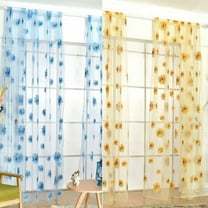 Sunflower Curtains Kitchen Decor Yellow Sheer Curtains for Small Window Voile Room Scarf Door Bed Drape Panels for Bedroom Living Room,37"x78.5"