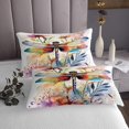 thumbnail image 3 of Erosebridal Cartoon Dragonfly Coverlet Set Queen, Chic Colorful Floral Bedding Set, Spring Garden Decor, Ultra Soft 3 Pieces, 3 of 5