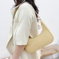 thumbnail image 5 of Moda mujer Color puro axila Hobos bolsas bolso de mano con asa superior (amarillo), 5 of 5