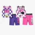 thumbnail image 5 of Disney Minnie Mouse Girls Graphic Tee with Legging Pant Shorts 2 Pieces Plaid Outfits Sporty Sets Purple Sizes 3-10Y, 5 of 6