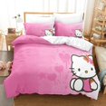 thumbnail image 1 of Cartoon Cute Hello Kitty Love Bedding Set Pillowcase Anime Bedclothes 3D Printed Quilt Cover Duvet Cover Baby Kids Child RJ, 1 of 6