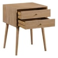 thumbnail image 4 of Rena Mid-Century Modern 2-drawer Side Table in Engineered Wood Ash Finish, 4 of 9
