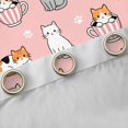 thumbnail image 4 of Manfei Cute Pet Blackout Curtains, Cartoon Cup Kitten Window Curtains Pack of 2 (38x45 Each), Pink, 4 of 6