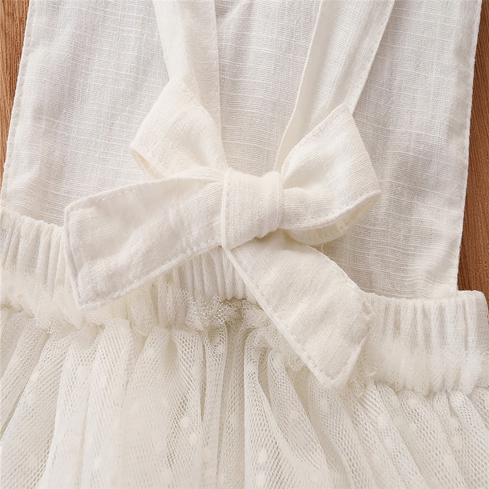 IBTOM CASTLE Baby Girls Lace Bodysuit Boho Clothes 1st Birthday Cake Smash Outfit Newborn Photography Outfits Summer Sunsuit 12-24 Months Beige White