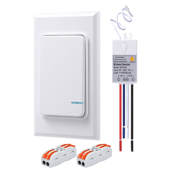 Greencycle Mini Wireless Lights Switch And Receiver Kit Outdoor 1300 Ft Indoors 160 Ft Remote Control Ip66 Waterproof 1pk Mini Size Switch With