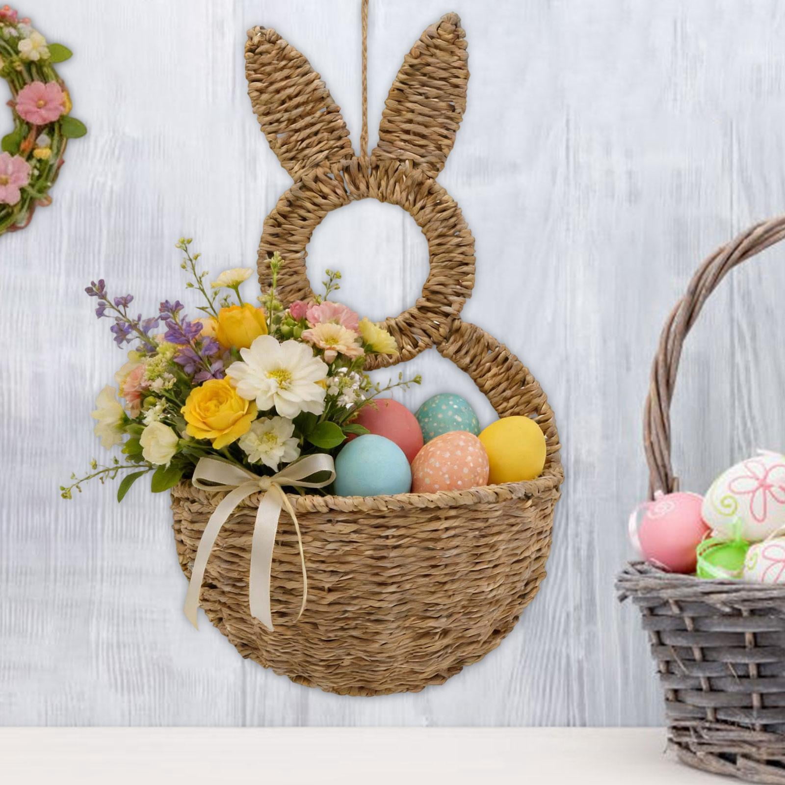 WLPZXP Easter Bunny Basket Cute Rabbit Basket for Indoor Outdoor Celebration Garden
