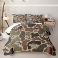 thumbnail image 2 of Erosebridal Green Camouflage Twin Quilt Set,Cute Cartoon Shark Rustic Farmhouse Camo Twin Coverlet Set For Kids Boys,2-Piece, 2 of 7