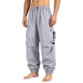 thumbnail image 5 of Men's Casual Straight Cargo Pants, Trousers, Joggers, Elastic Waist Drawstring Stretchy Lightweight Breathable Quick Dry, Multi-Pocket Relaxed Fit, Daily Gym Hiking Streetwear, 5 of 7