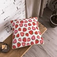thumbnail image 5 of KLL Hand Drawn Strawberry Decorative Throw Pillow Covers Velvet Soft for Couch Sofa Bedroom Living Room Outdoor (No pillow core)- 18"x18", 5 of 5