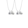 thumbnail image 2 of Delight Jewelry Silvertone Text Chat - qt - Cutie - Mother & Daughter Heart Necklaces (Set of 2), 19"+2", 2 of 4
