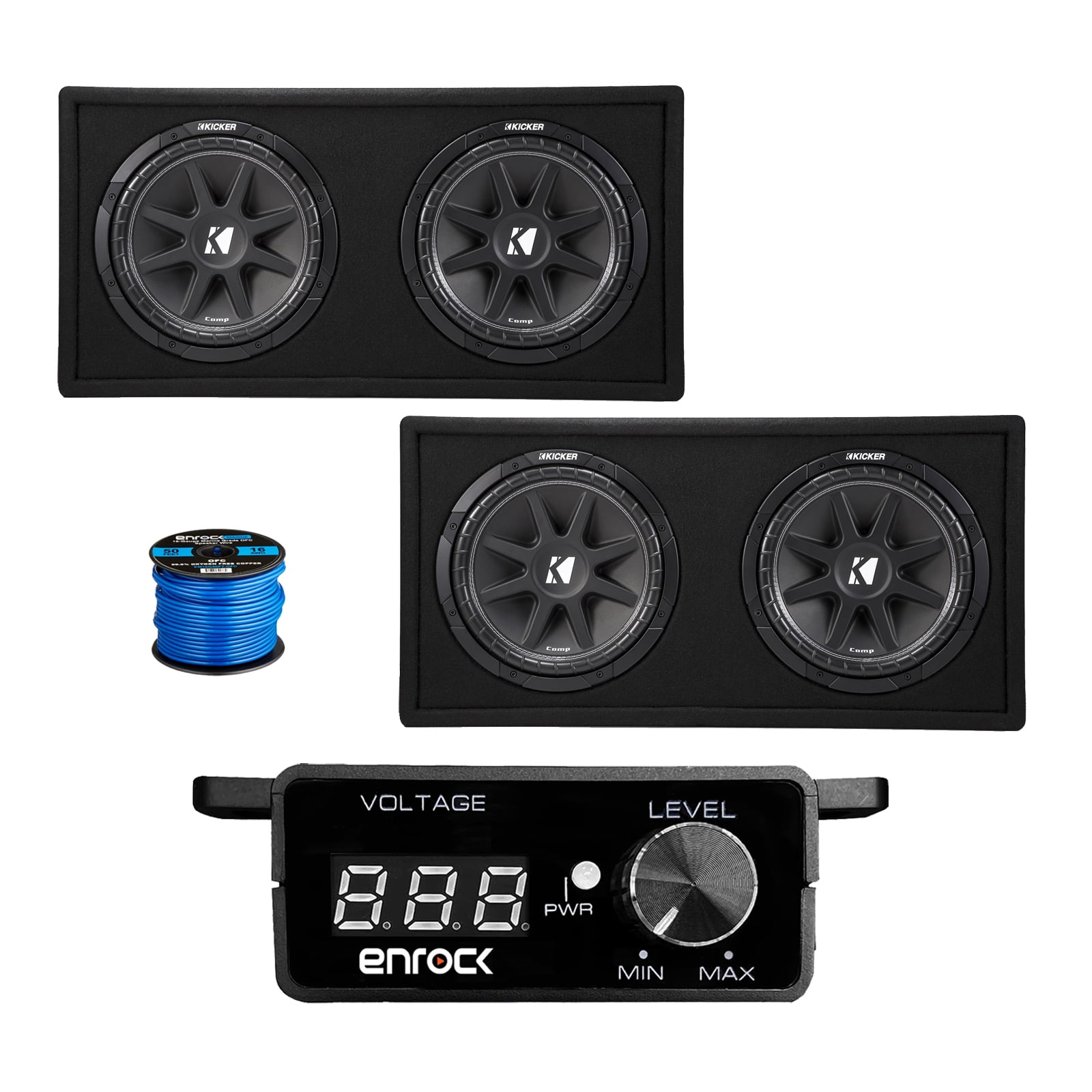 Kicker Comp R 12 Inch Dual Subwoofer in Vented Enclosure Package