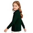 thumbnail image 6 of Hearthz Girls Polo Uniform Shirt Long Sleeve T Shirts for Boys Lapel Collar Solid Color Girls Preppy Clothes School Uniform Dark Green 5-6Y, 6 of 8