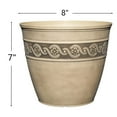 thumbnail image 4 of Classic Home Round Concrete Gray Resin Corinthian Planter, 4 of 4