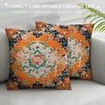 thumbnail image 3 of Acheng  Boho Pillow Covers Square  Orange Blue Throw Pillow Covers Carpet Pattern Decorative Pillowcase Ethnic Design Farmhouse Cushion Case for Sofa Couch Outdoor Decor White, 3 of 5