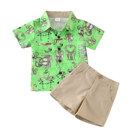 

ZIZOCWA Baby Boy Gentleman Clothes Summer Toddler Baby Boy Clothing Animals Print Short Sleeve Shirt Shorts Kid Formal Gentleman Clothes Suits Toddler Boy Soccer Clothes 4T Boys Outfits Jackets For