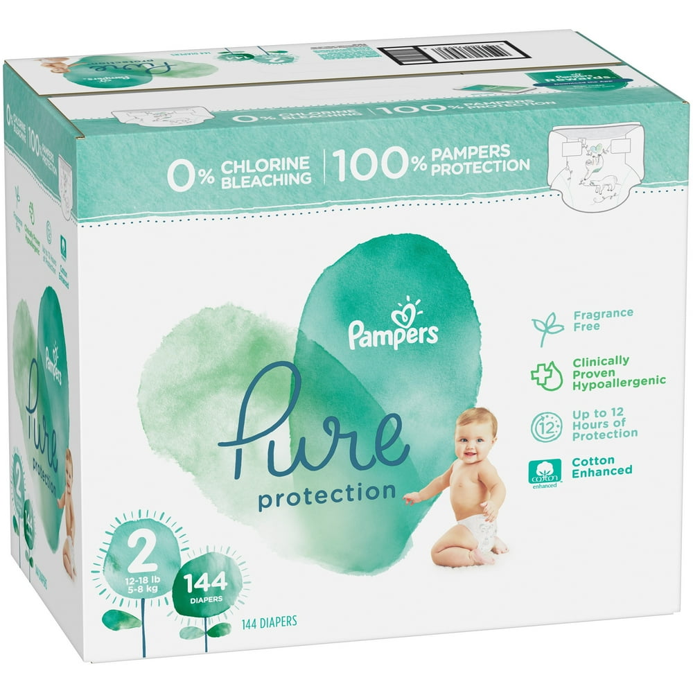 Pampers Pure Protection Size 2 Diapers 144 ct Box