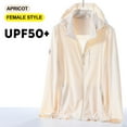 thumbnail image 2 of UAMVSH Women's UPF 50+ Sun Protection Hoodie Jackets Full Zip up Long Sleeve Active Shirts Outdoor Hiking Running Outerwear(4X-Large,Beige), 2 of 3