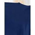 thumbnail image 7 of Navy Blue V-Neck Short Sleeve Fit & Flare Midi Dress With Gold-Tone Button Front, 7 of 7