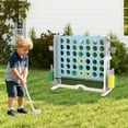thumbnail image 4 of Costway Giant 4-in-a-Row Game Set with Ring-toss, Basketball Hoop, Golf Club & Cup Holders Light Blue & Gray, 4 of 10