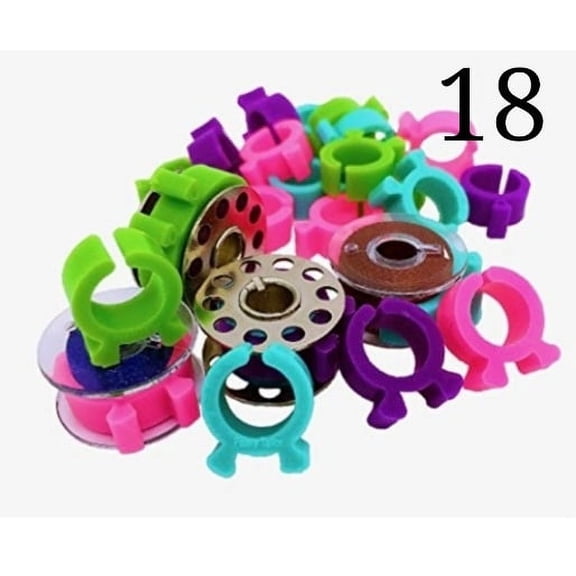 PeavyTailor bobbin holder 18 Pcs bobbin clips spool huggers for Sewing machines thread Organizing. The bobbin clamps, peels thread huggers are sewing kit organizer to avoid unwinding Thread Tails.