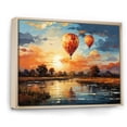 thumbnail image 2 of Designart "The Red Hot Air Balloon Journey III" Hot Air Balloon Floater Framed Wall Art Print, 2 of 7