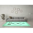 thumbnail image 3 of Ahgly Company Indoor Rectangle Solid Turquoise Blue Modern Area Rugs, 3' x 5', 3 of 4