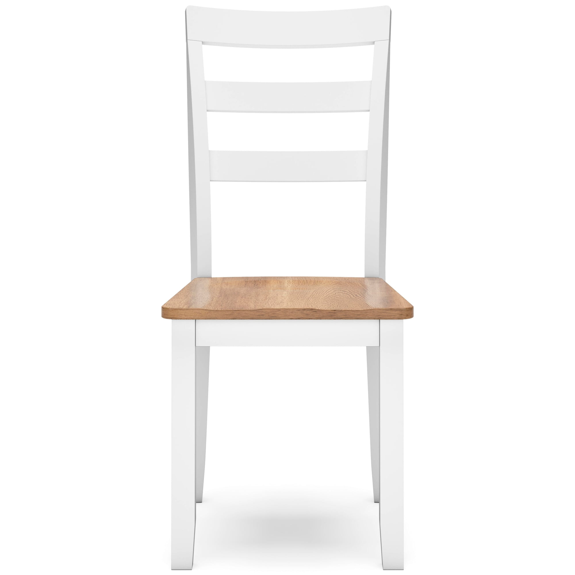 Signature Design by Ashley Gesthaven Dining Side Chair Set (2), White/Natural, Farmhouse Wood Chairs with Ladderback Design