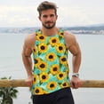 thumbnail image 6 of KLL Sunflowers With Green Leaves Print Men's Muscle Gym Workout Stringer Tank Tops Bodybuilding Fitness T-Shirts Tank Tops Men-4X-Large, 6 of 7
