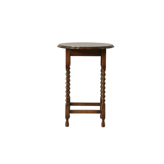 Crafters and Weavers Mission Oak End Table With Barley Twist Legs - Walnut