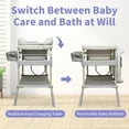 thumbnail image 4 of Linor 2 in 1 Bathtub with Changing Table, Waterproof Diaper Changing Station Portable Changing Table Adjustable Height Nursery Organizer with Storage Racks, 4 of 8