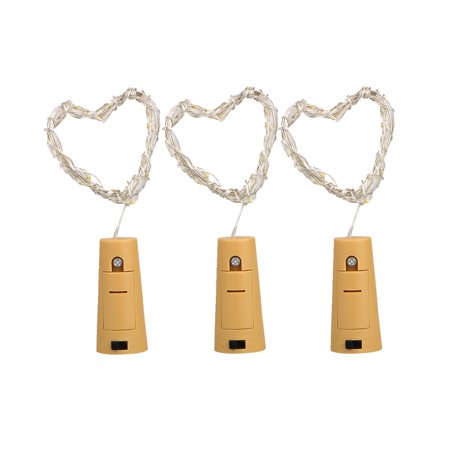 - TSV Pack of 3 Sets Wine Bottle Cork Lights, ATTAV Warm White LED Cork Shaped Starry String Lights - 20LED 76.8in/195cm Copper Wire Fairy Lights for Bottle DIY, Party, Christmas, Wedding, Dancing