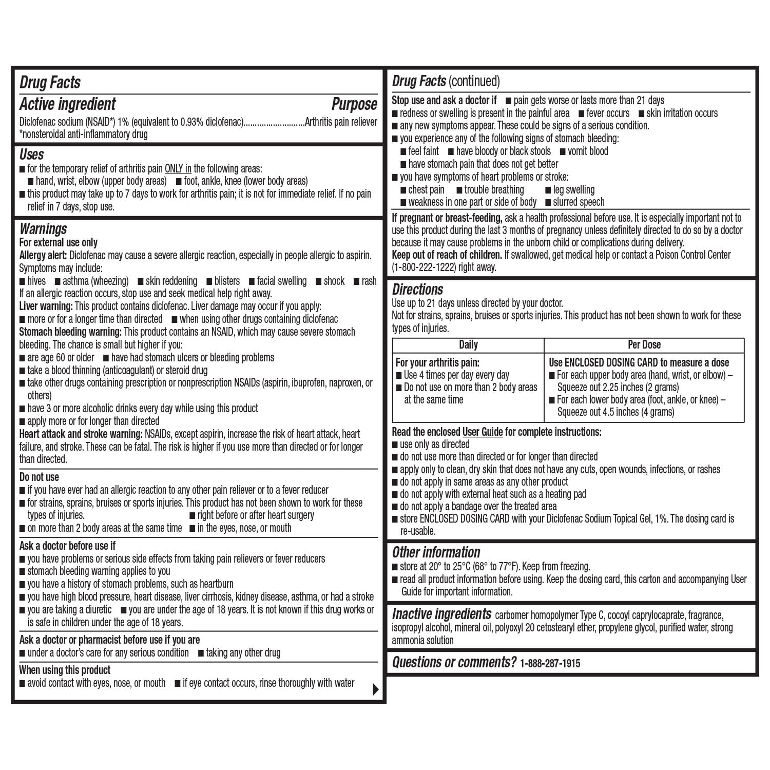 Equate Arthritis Pain Reliever Gel 1% Diclofenac Sodium, 1.76 oz, Compare to Voltaren® Arthritis Pain Active Ingredient