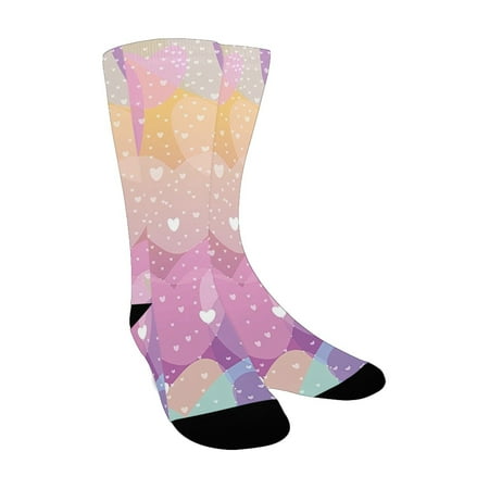 

Romantic Ombre Colorful Outerspace Like Heart Stars Like Love Dots Vector Image Artprint Multicolor Custom Socks for Women