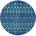 thumbnail image 6 of Rugs.com Moroccan Trellis Collection Rug – 5 Ft Round Navy And Teal Medium Rug Perfect For Kitchens, Dining Rooms, 6 of 6