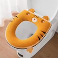 thumbnail image 2 of Toilet Seat Cover for Bathroom, Furenl Tiger Toilet Seat Cover with Zippered Thickened Cushion, Yellow, 2 of 5