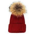 thumbnail image 2 of Deago Women Adult Child Winter Warmer Knit Wool Beanie Hat Ski Pom Pom Cap, 2 of 5